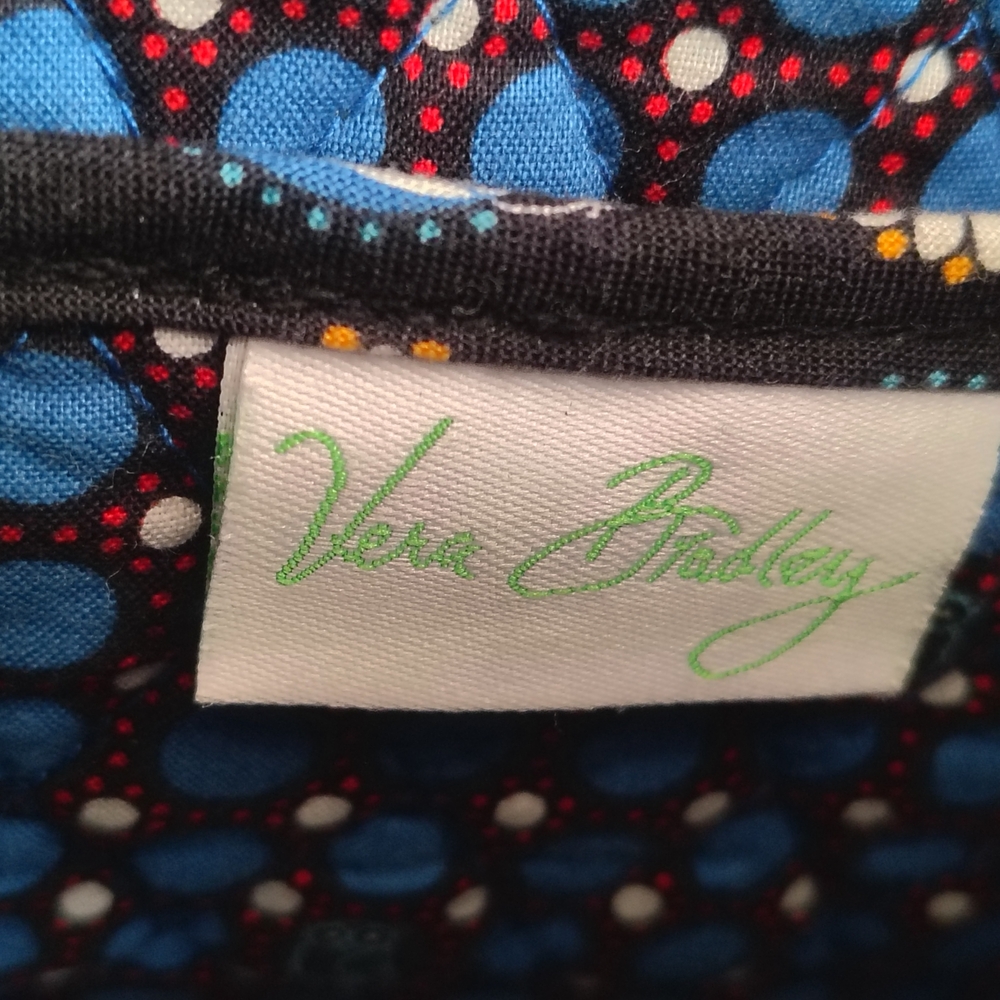 Vera Bradley Quilted Shoulder Bag – Black Blue Owl Floral Print – Like New OS - Picture 7 of 8